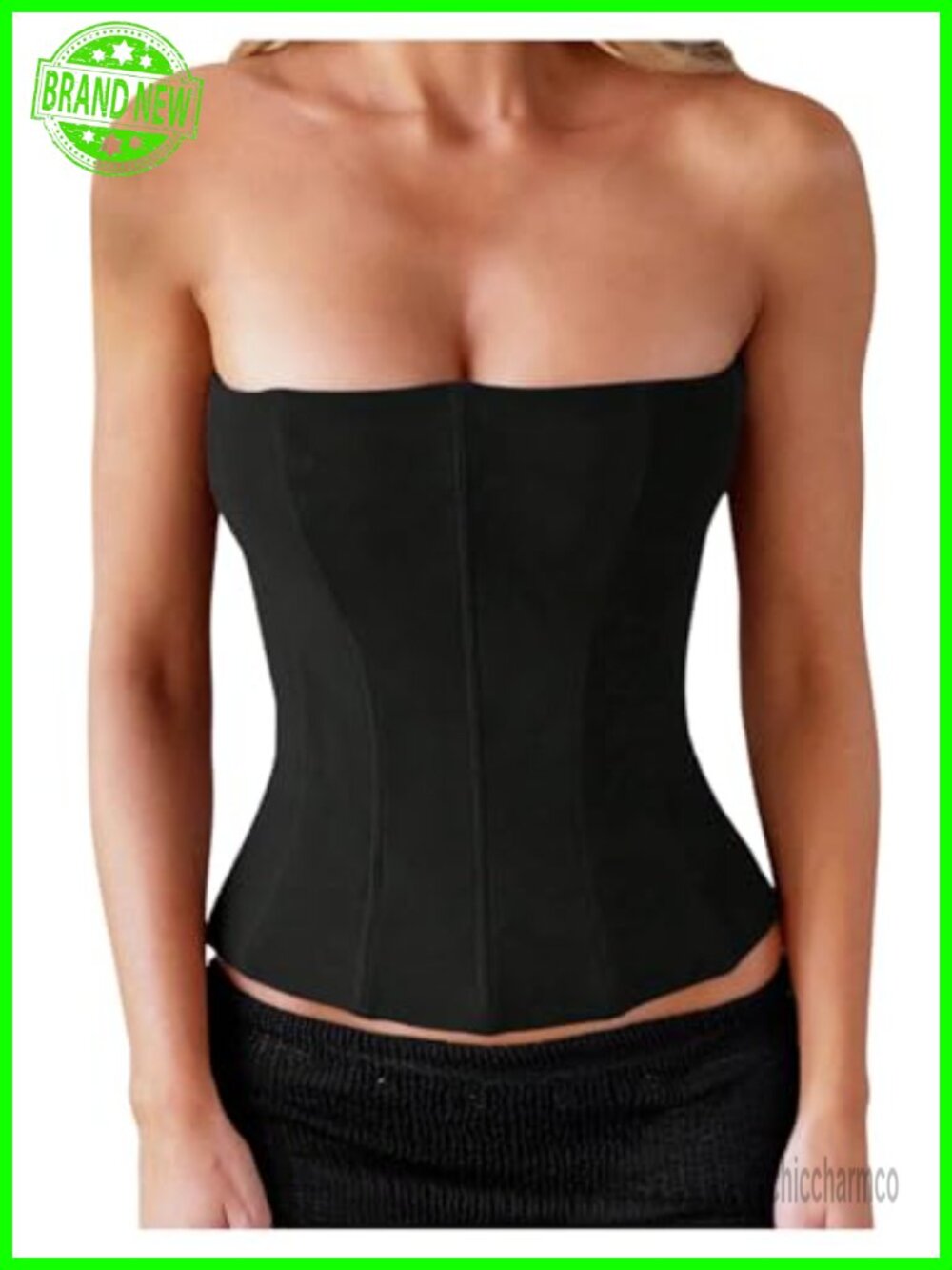 Mesh Lace Up Corset Top Strapless Boned Bustier Slim Fit